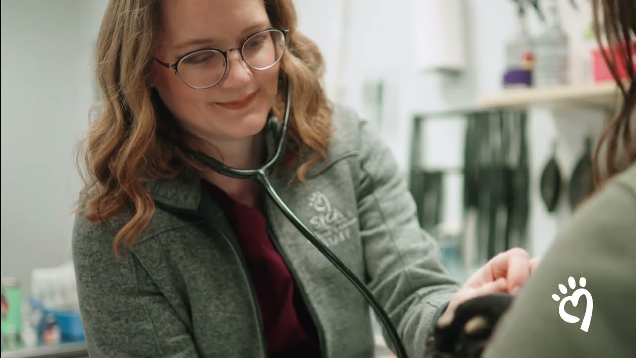 a woman wearing glasses and a stethoscope